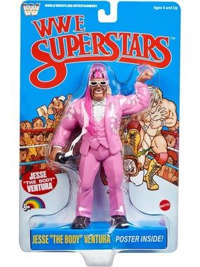 LJN WWE Superstars Jesse “The Body” Ventura Action Figure, 1980s Retro 8"